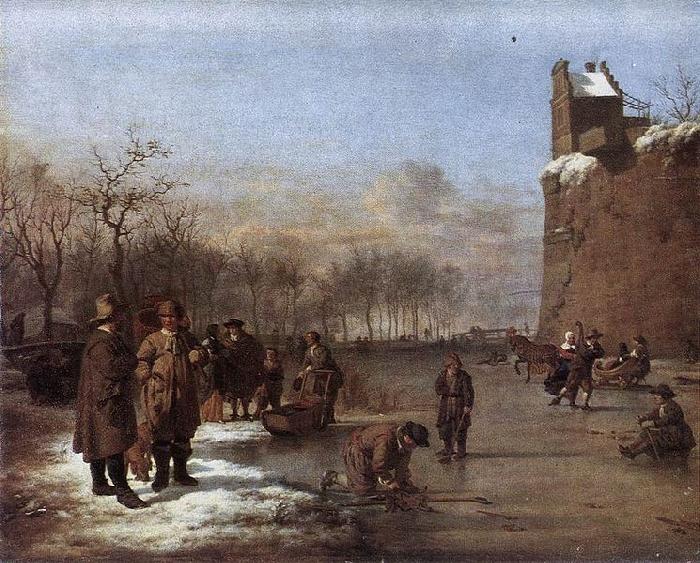 Adriaen van de Velde Amusement on the Ice Germany oil painting art